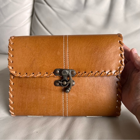 Brown Leather Bound Journal Diary Paper Hand Stitched Clasp Closure - Picture 2 of 10